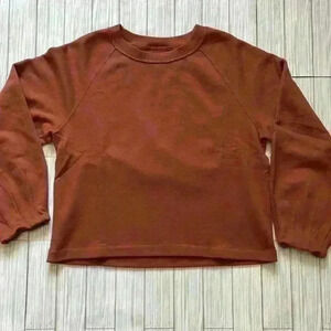 Abercrombie & Fitch puff sleeve long sleeve crew neck sweatshirt